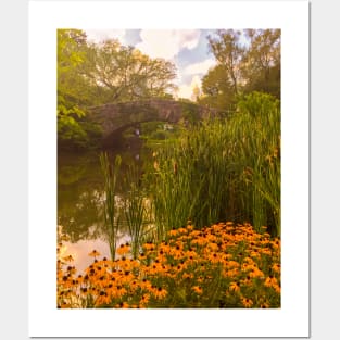 Central Park Flowers Bridge Manhattan NYC Posters and Art